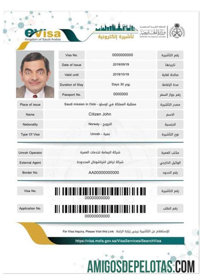 ARÁBIA SAUDITA E VISTO exemplo